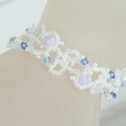 Bracelet M Rose Gold filled 14K - Arabesque Chalcedony-White - Bracelet M Rose Gold filled 14K - Rose Gold filled 14K
